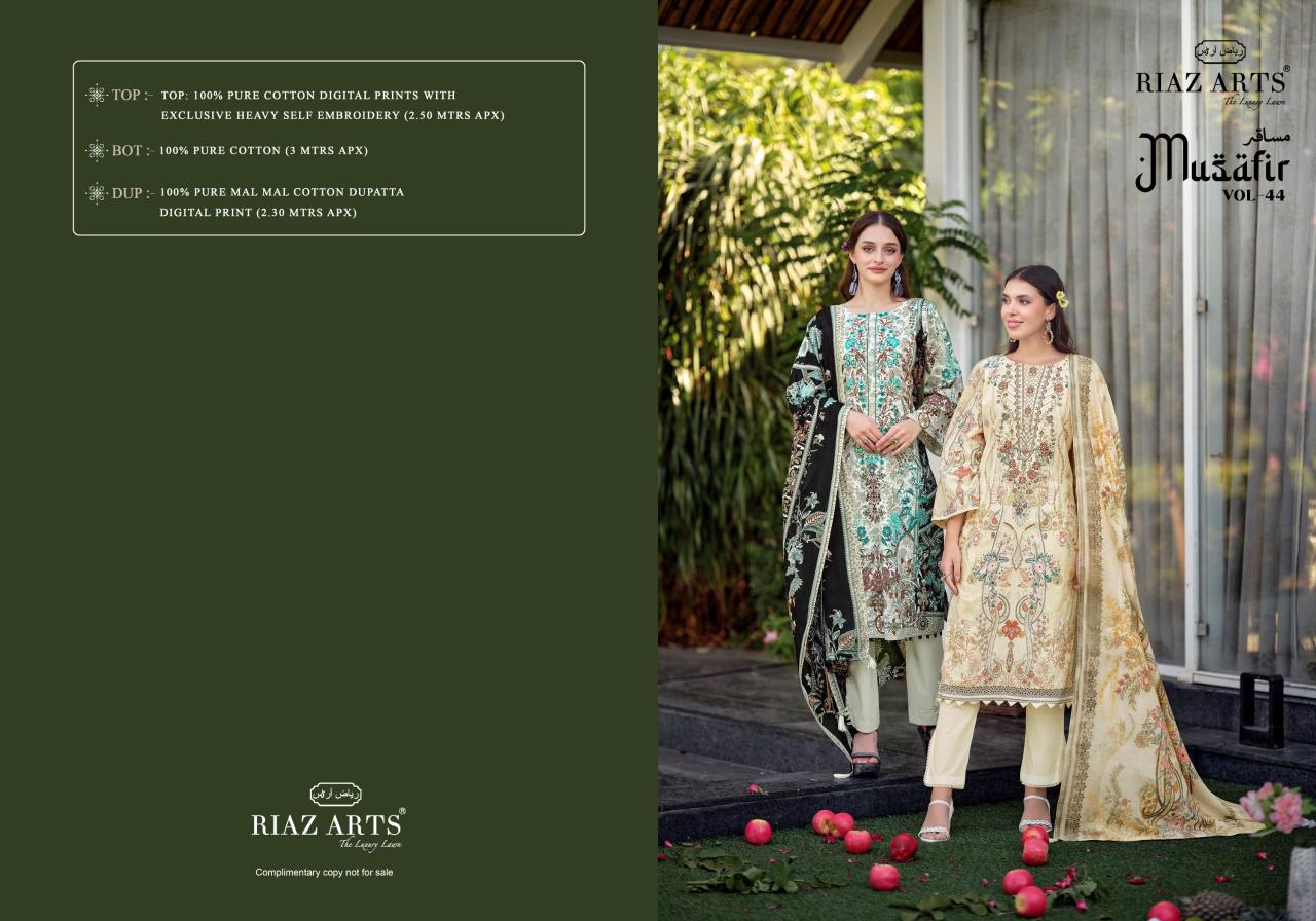 Riaz arts musafir vol-44 wholesale dress material hyd facebook